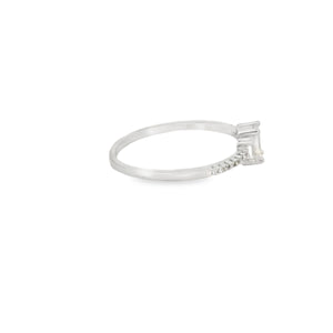 Cubic Zirconia Geometric Sterling Silver Ring