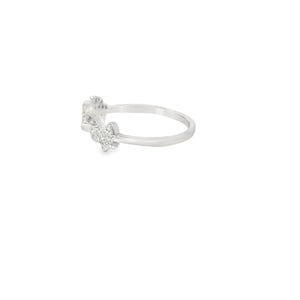 Cubic Zirconia Butterfly Sterling Silver Ring Adjustable