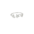 Cubic Zirconia Butterfly Sterling Silver Ring Adjustable