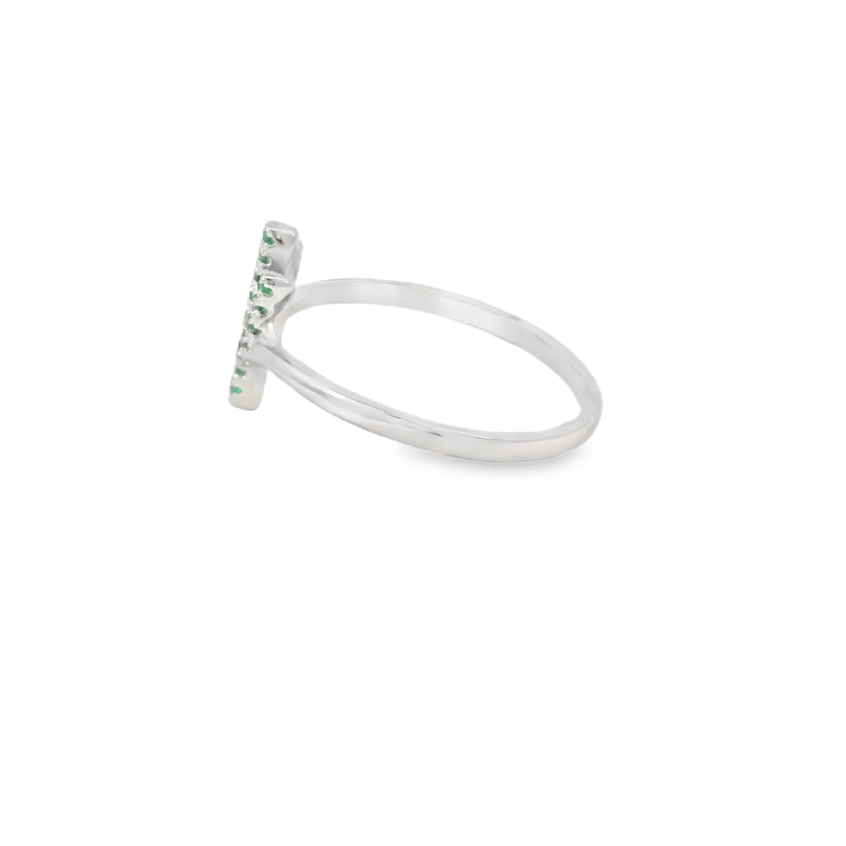 Cubic Zirconia Cactus Sterling Silver Ring