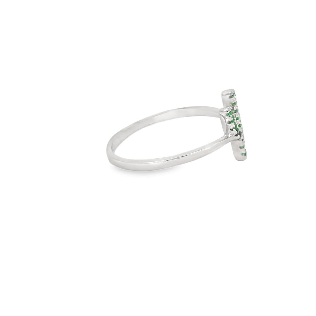 Cubic Zirconia Cactus Sterling Silver Ring