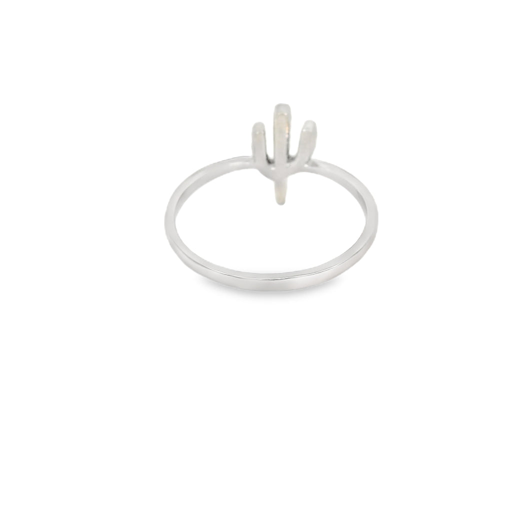 Cubic Zirconia Cactus Sterling Silver Ring