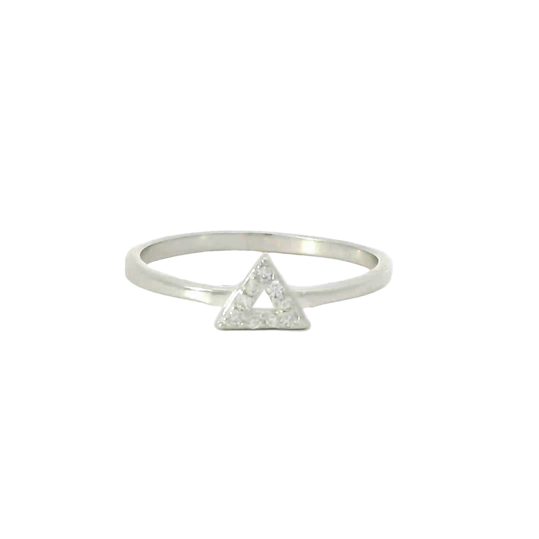 Sterling silver ring with cubic zirconia (Triangle)