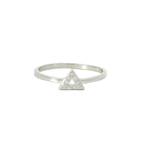 Sterling silver ring with cubic zirconia (Triangle)