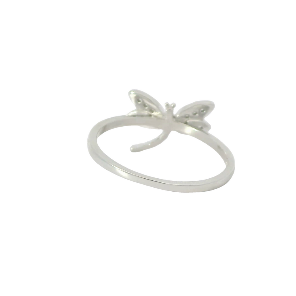 Sterling silver ring with cubic zirconia (Dragonfly)