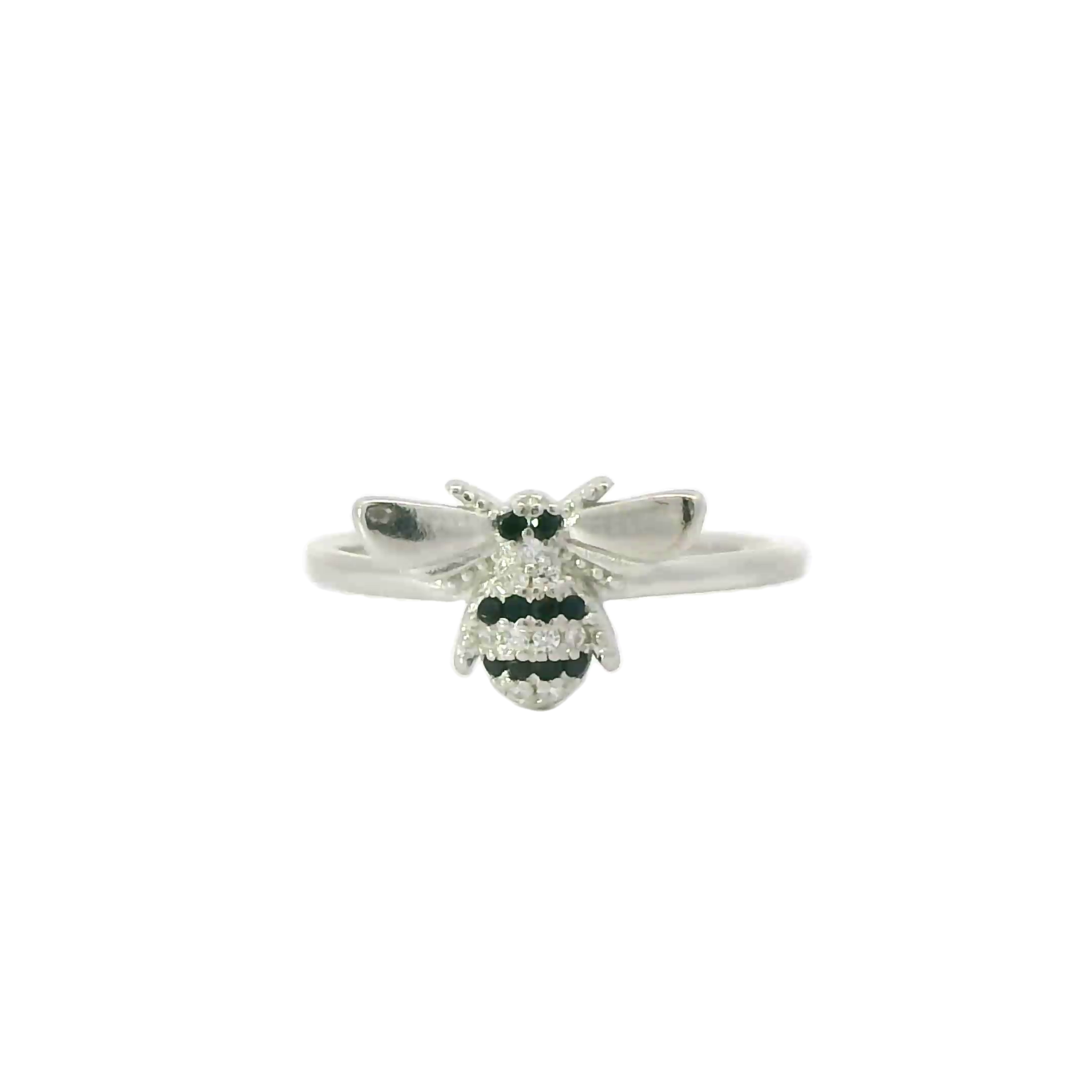Sterling silver ring with cubic zirconia (Bee)