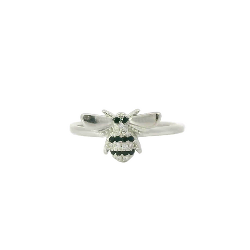 Sterling silver ring with cubic zirconia (Bee)