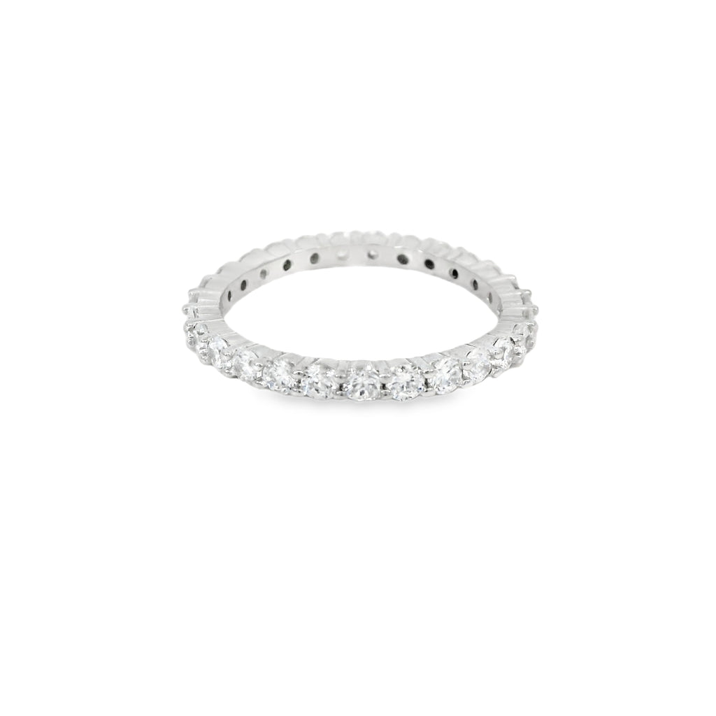 Cubic Zirconia Sterling Silver Band Ring