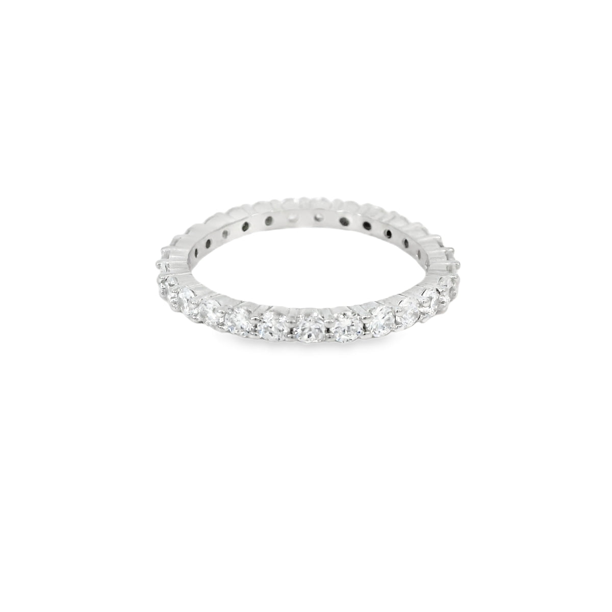 Cubic Zirconia Sterling Silver Band Ring