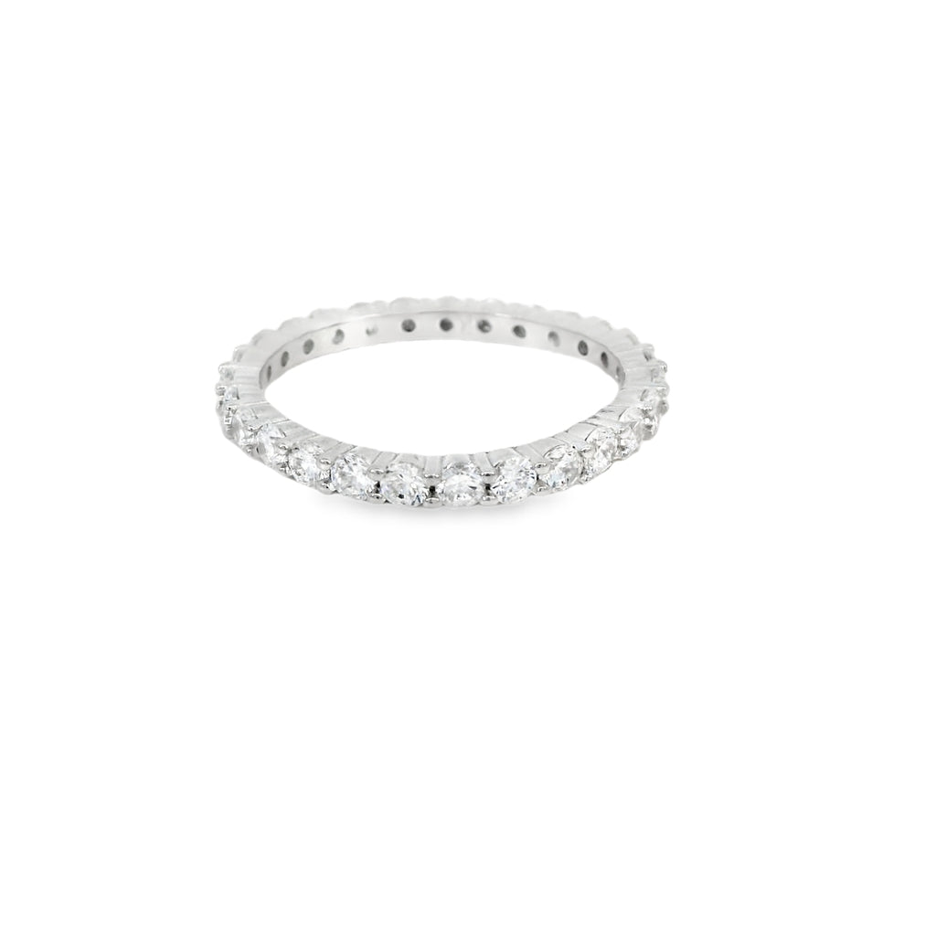 Cubic Zirconia Sterling Silver Band Ring