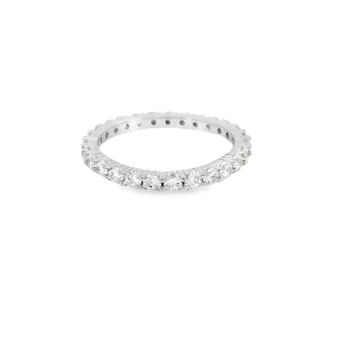 Cubic Zirconia Sterling Silver Band Ring