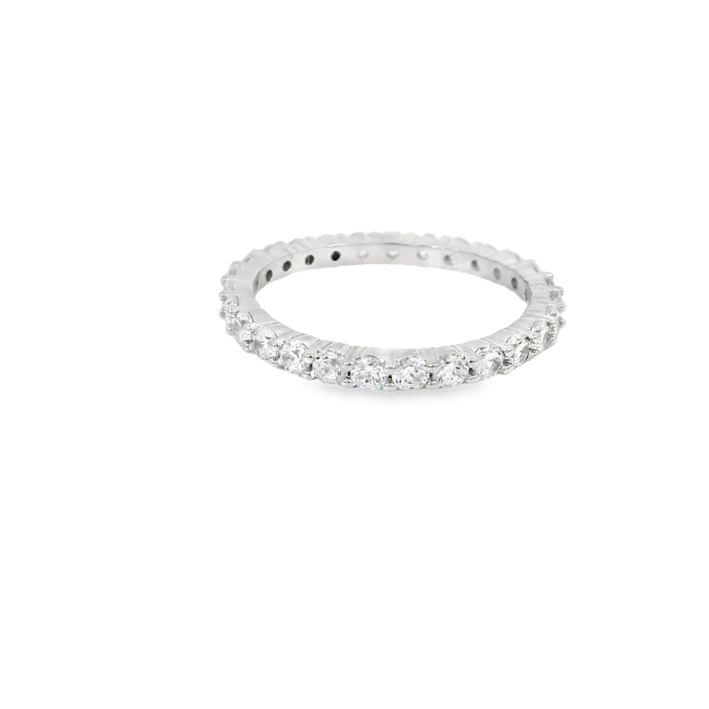 Cubic Zirconia Sterling Silver Band Ring