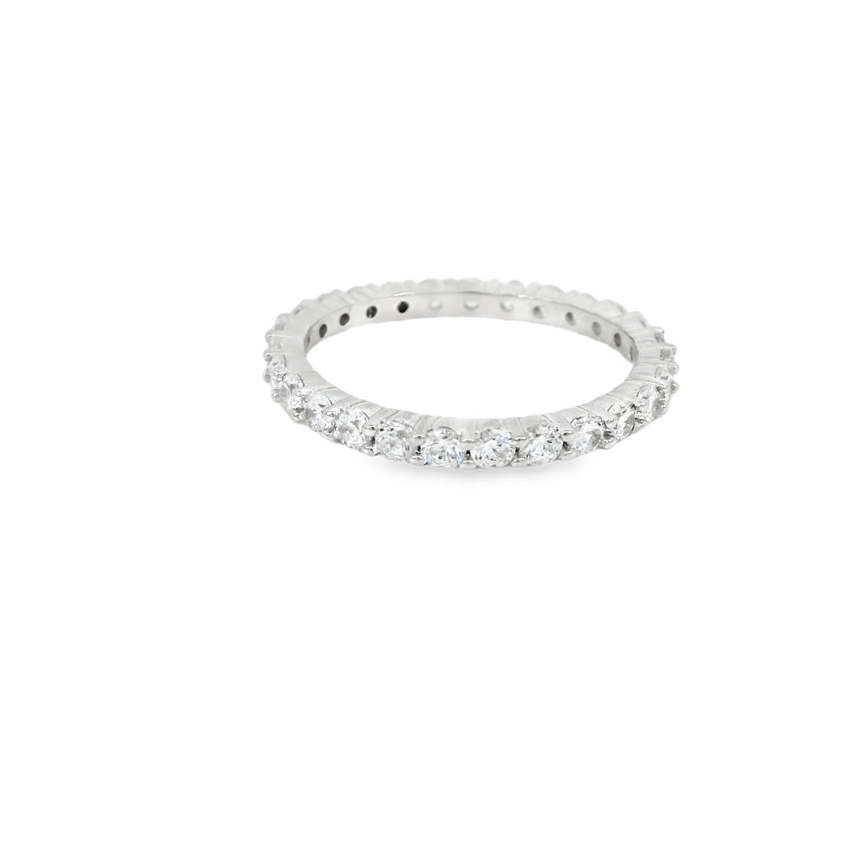 Cubic Zirconia Sterling Silver Band Ring