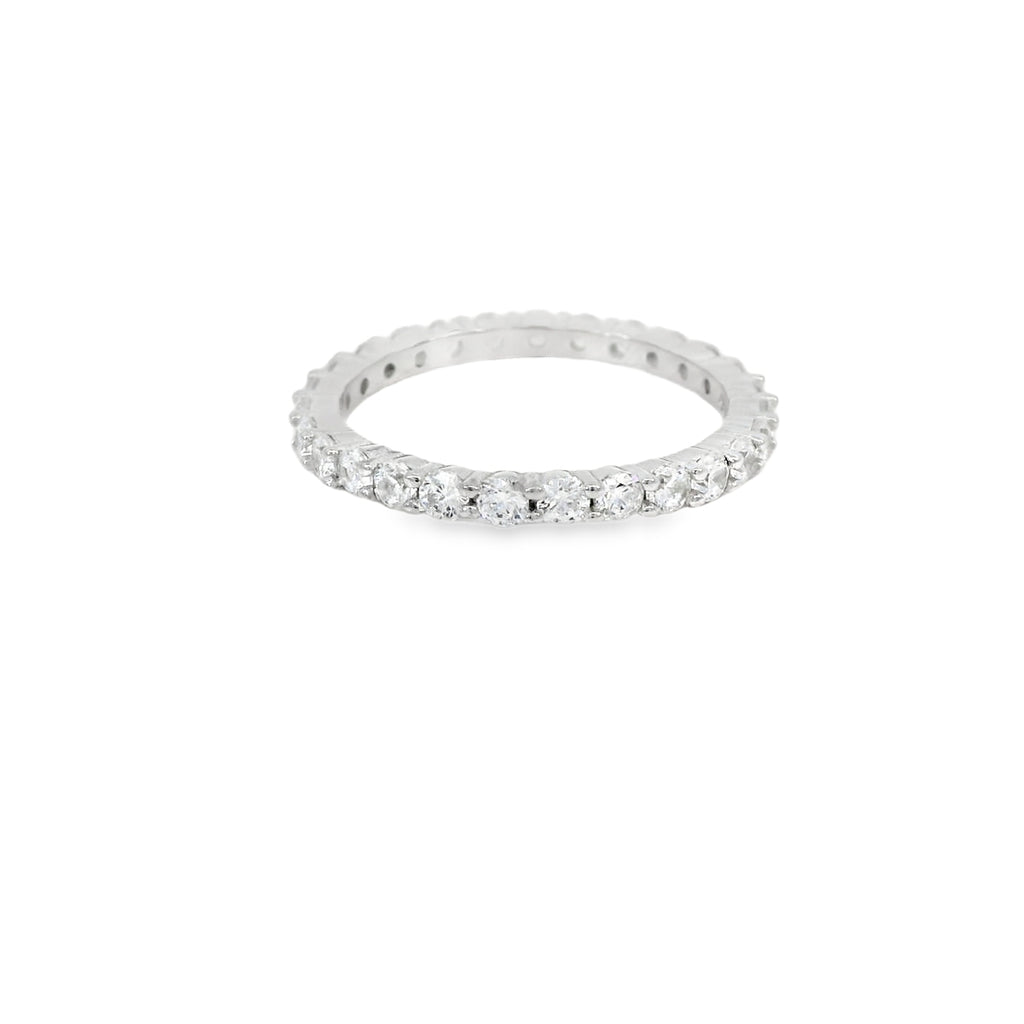 Cubic Zirconia Sterling Silver Band Ring