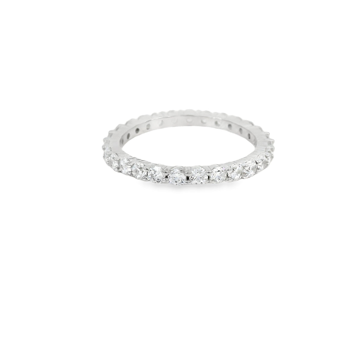 Cubic Zirconia Sterling Silver Band Ring