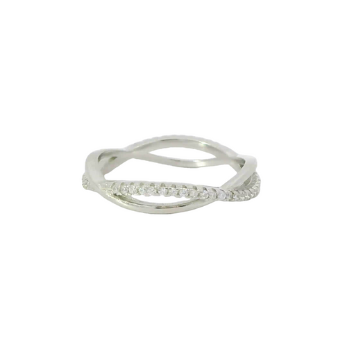 Sterling silver ring with cubic zirconia