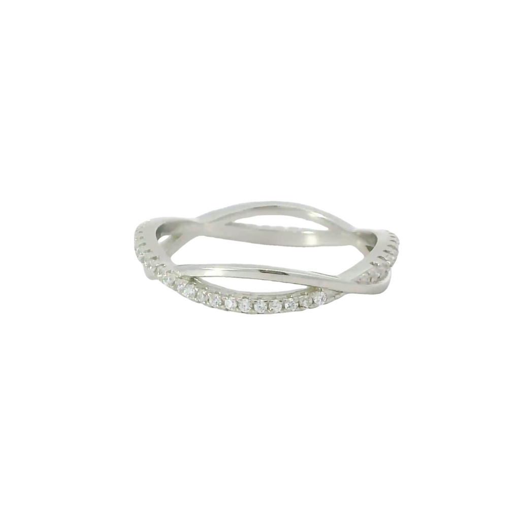 Sterling silver ring with cubic zirconia