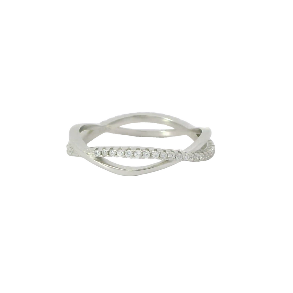 Sterling silver ring with cubic zirconia