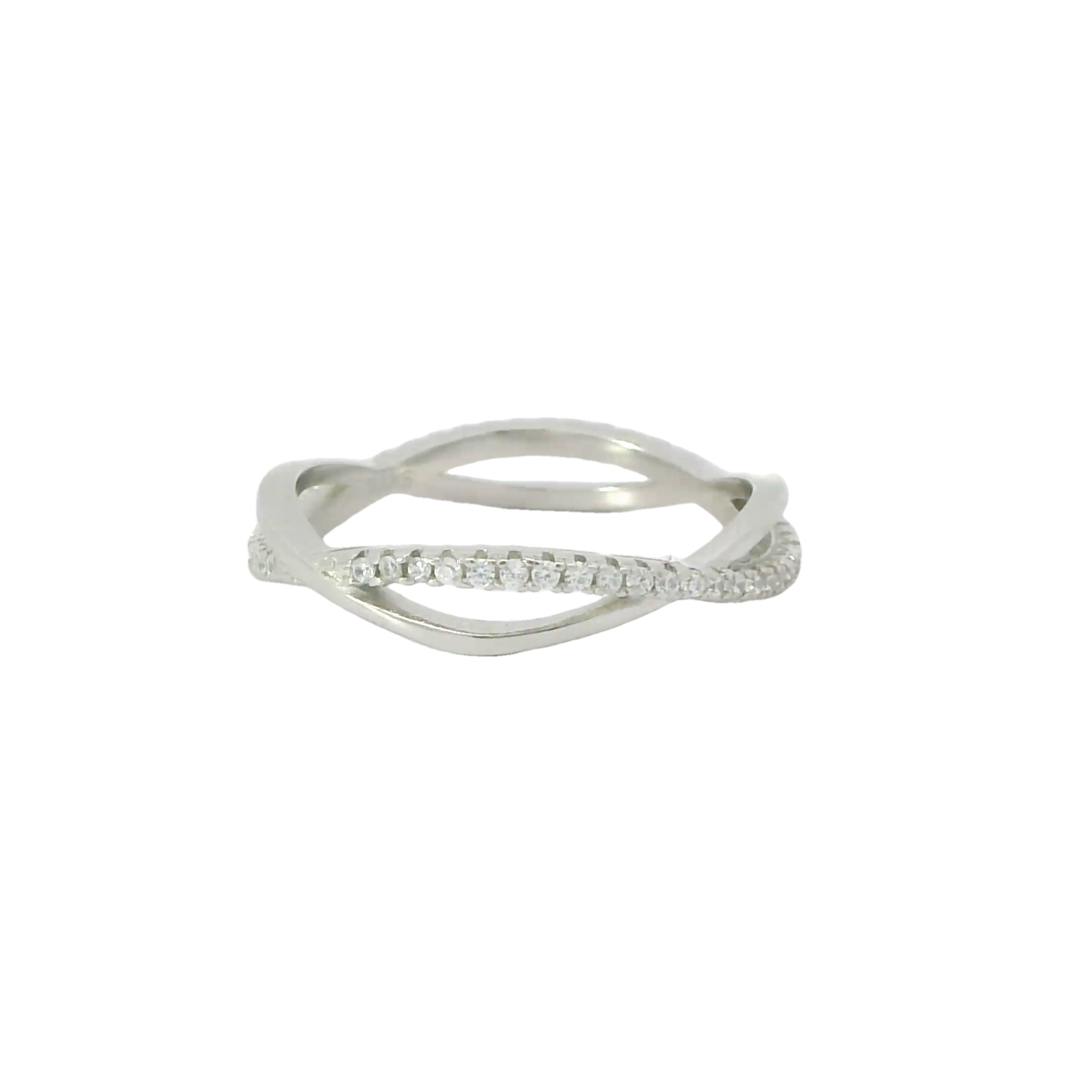 Sterling silver ring with cubic zirconia