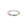 Multi-Color Cubic Zirconia Sterling Silver Ring