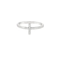 Cross Cubic Zirconia Sterling Silver Ring