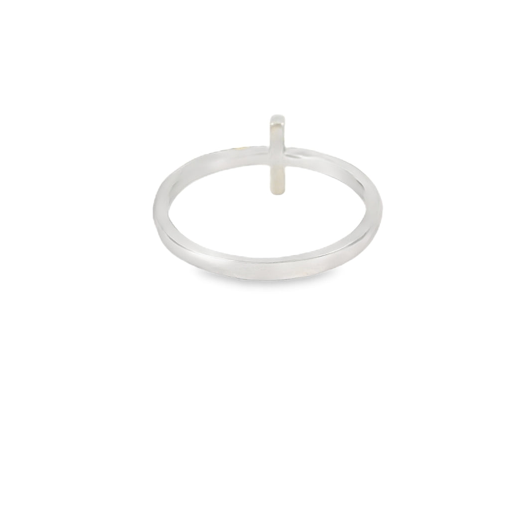 Cross Cubic Zirconia Sterling Silver Ring