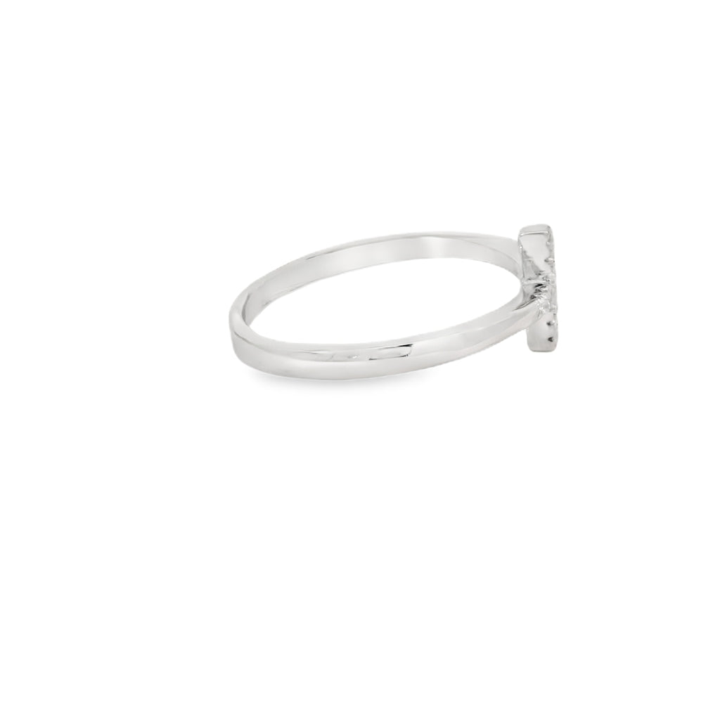 Cross Cubic Zirconia Sterling Silver Ring