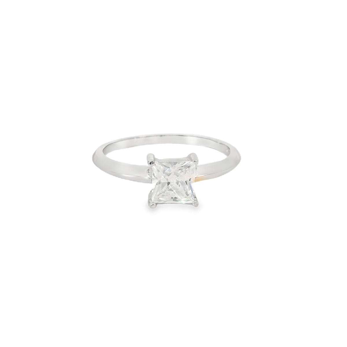 Princess Cut Cubic Zirconia Sterling Silver Ring