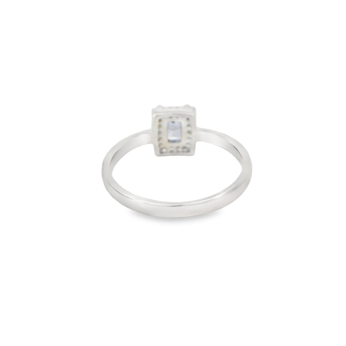 7x5 Tanzanite Cubic Zirconia Sterling Silver Ring