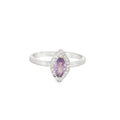 8x4 Amethyst Cubic Zirconia Sterling Silver Ring
