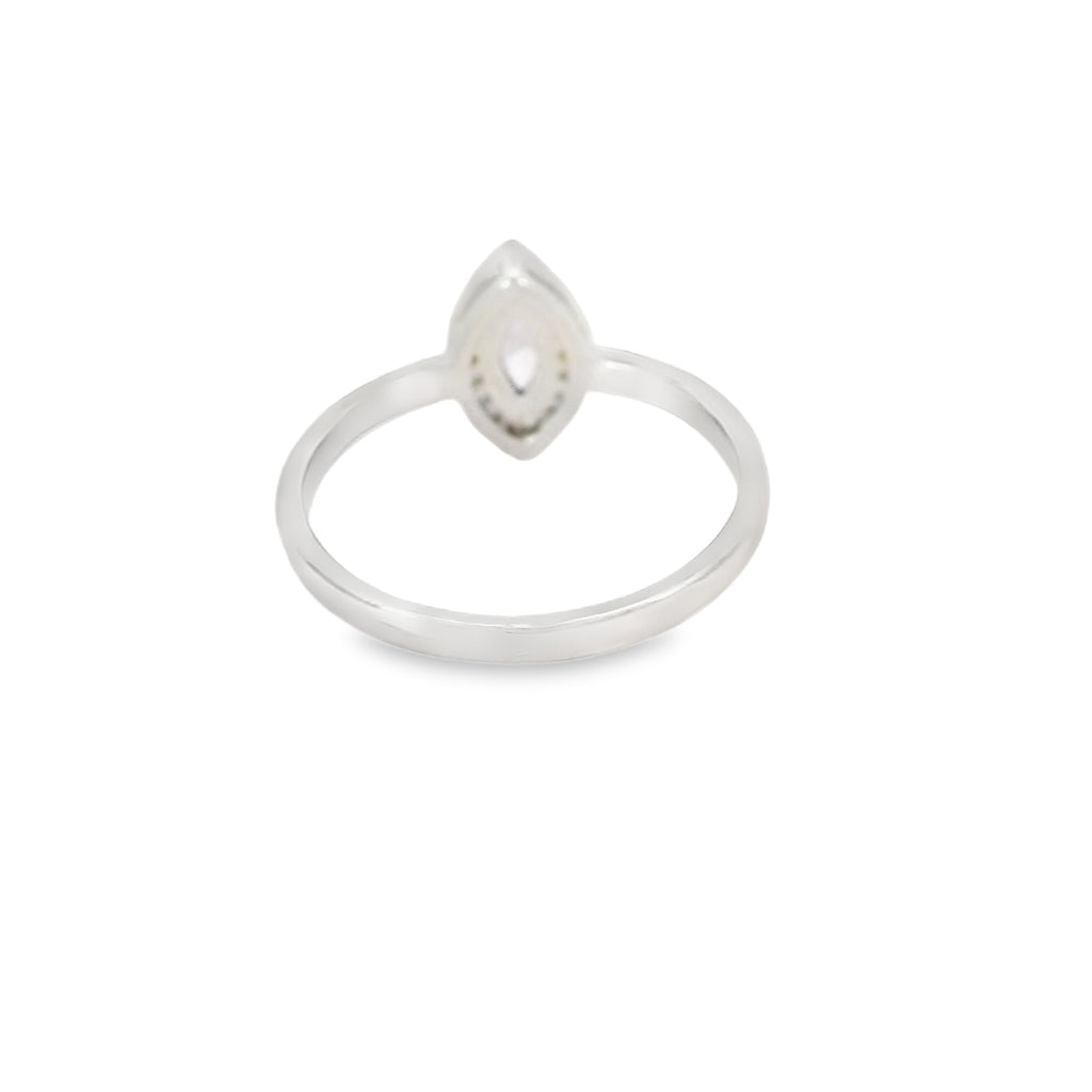 8x4 Amethyst Cubic Zirconia Sterling Silver Ring