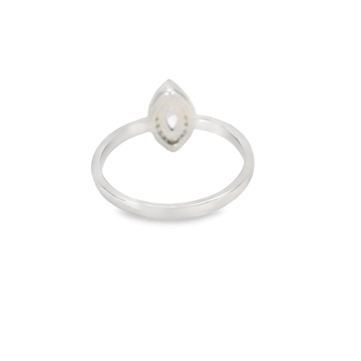8x4 Amethyst Cubic Zirconia Sterling Silver Ring