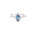 8x4 Sapphire Cubic Zirconia Sterling Silver Ring