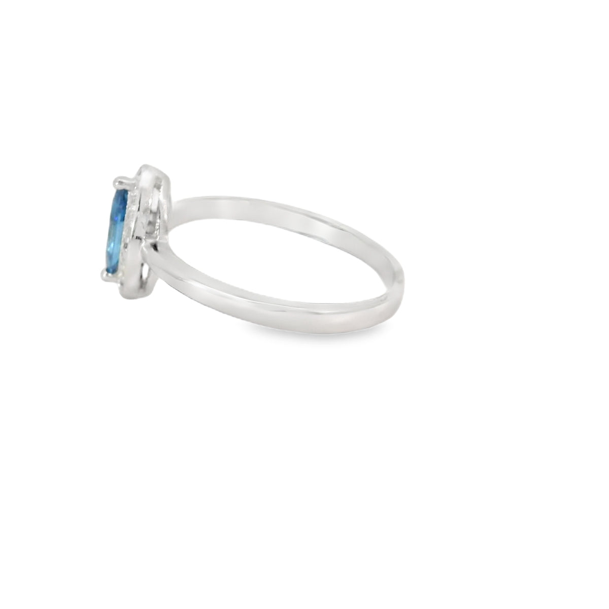 8x4 Sapphire Cubic Zirconia Sterling Silver Ring