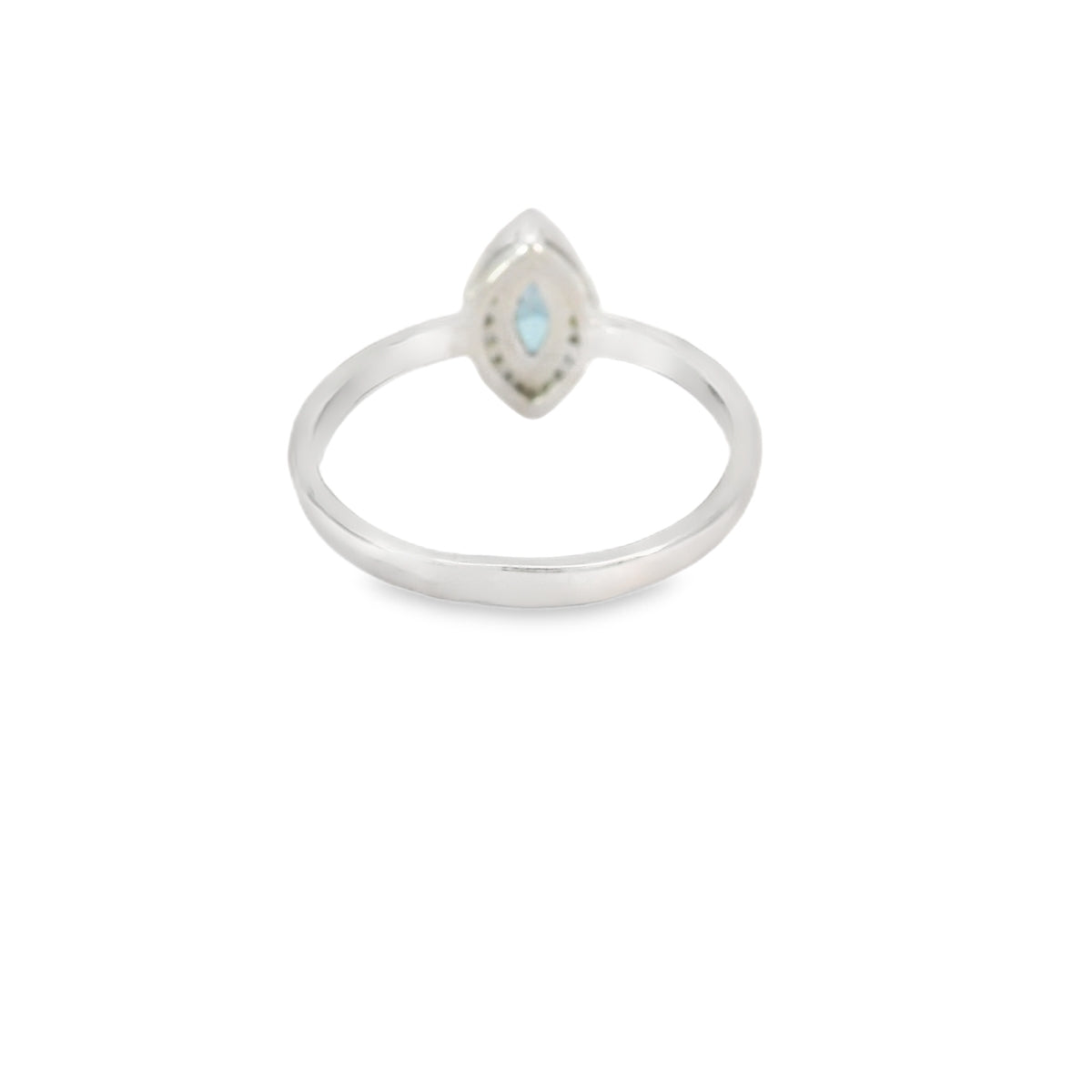 8x4 Sapphire Cubic Zirconia Sterling Silver Ring