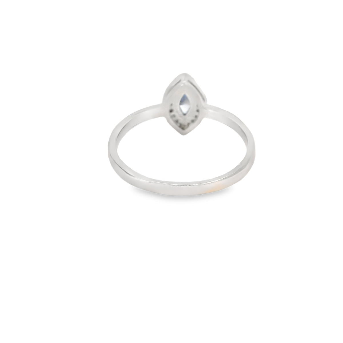 8x4 Tanzanite Cubic Zirconia Sterling Silver Ring