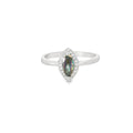 8x4 Mystic Topaz Cubic Zirconia Sterling Silver Ring