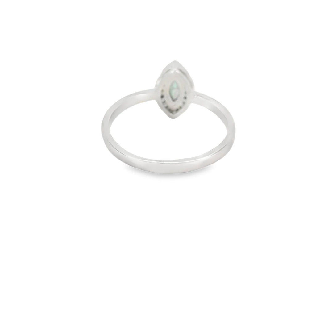 8x4 Mystic Topaz Cubic Zirconia Sterling Silver Ring