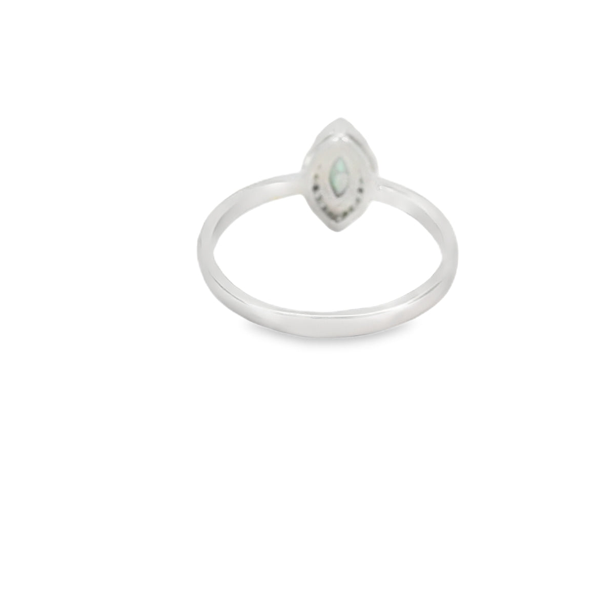8x4 Mystic Topaz Cubic Zirconia Sterling Silver Ring