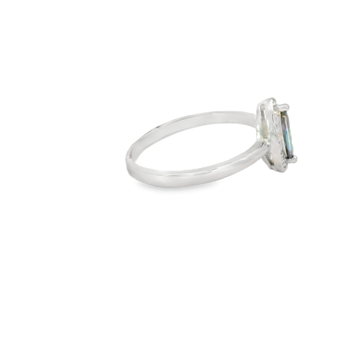 8x4 Mystic Topaz Cubic Zirconia Sterling Silver Ring
