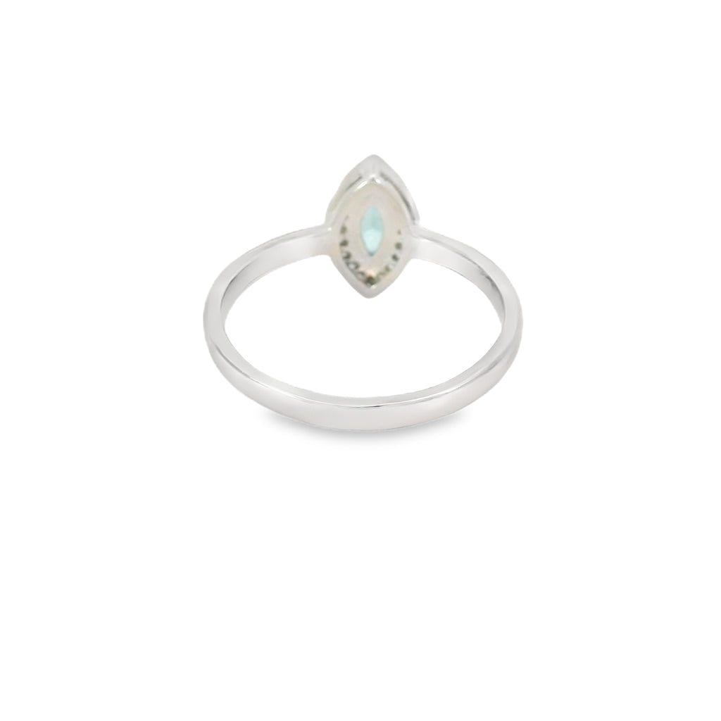 Aquamarine Cubic Zirconia Sterling Silver Ring