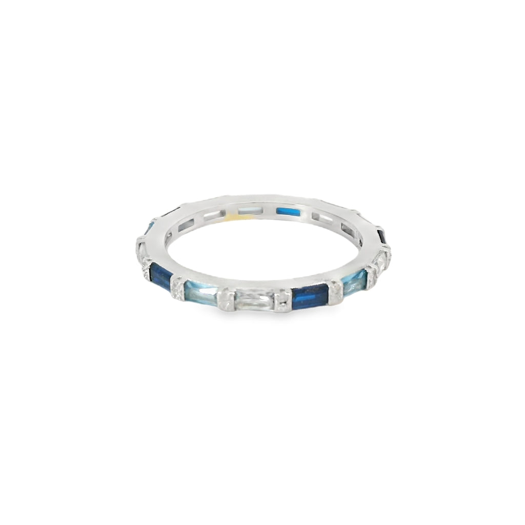 Sapphire Mix Cubic Zirconia Sterling Silver