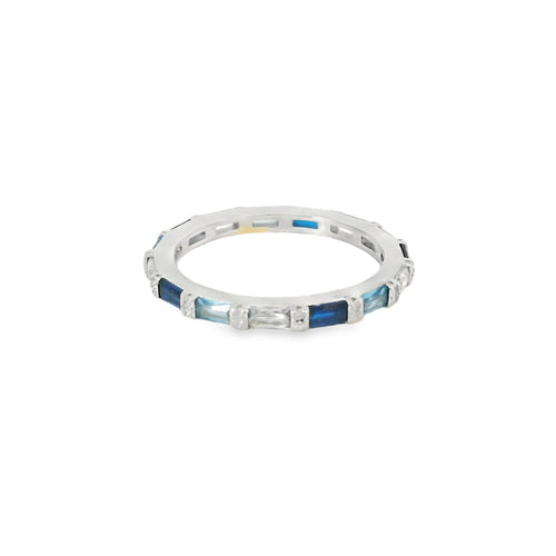 Sapphire Mix Cubic Zirconia Sterling Silver