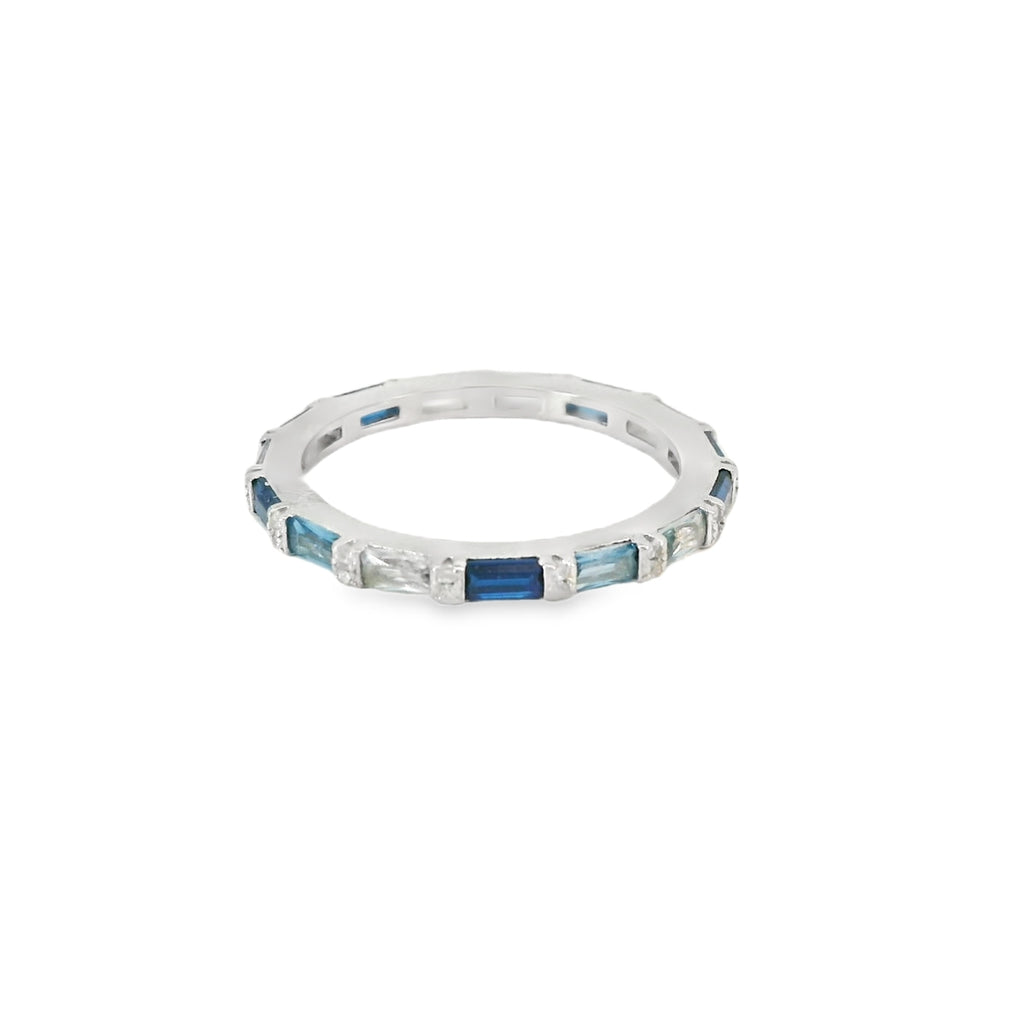 Sapphire Mix Cubic Zirconia Sterling Silver