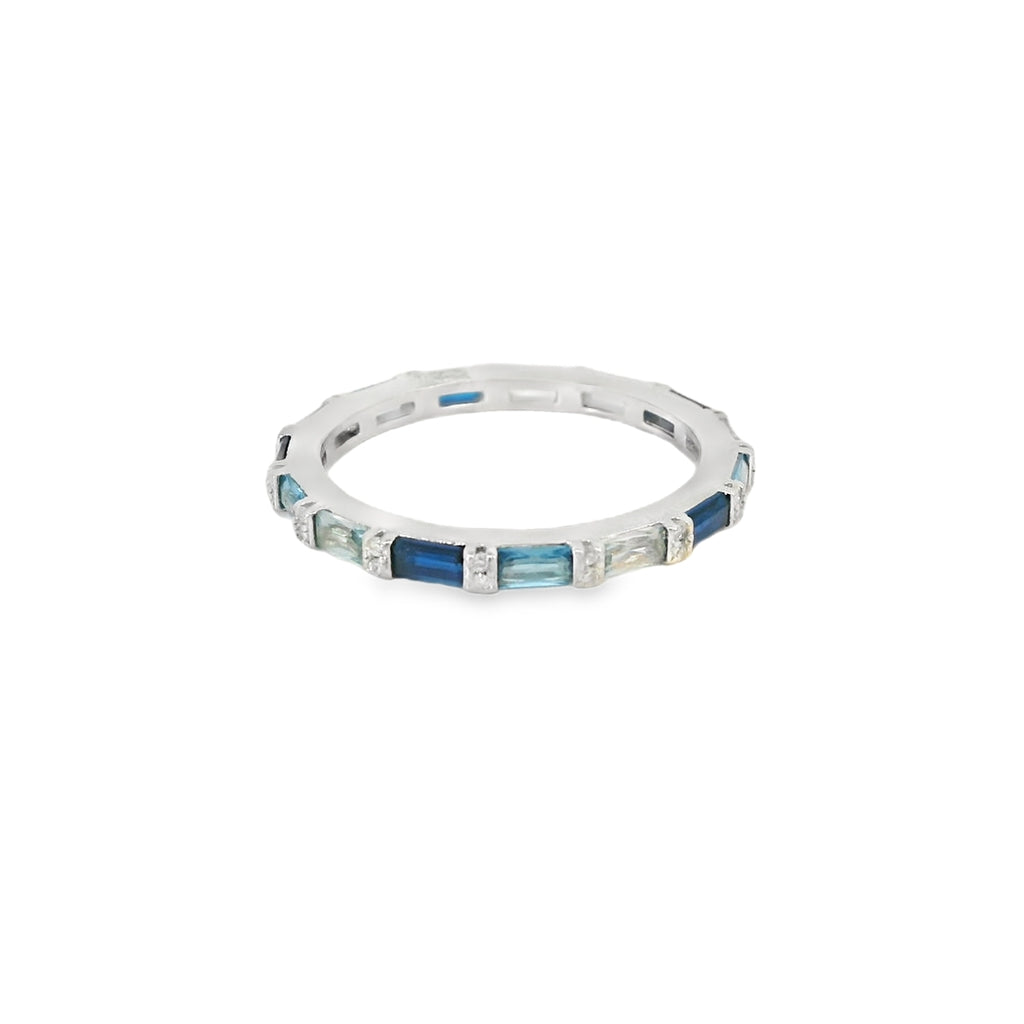 Sapphire Mix Cubic Zirconia Sterling Silver
