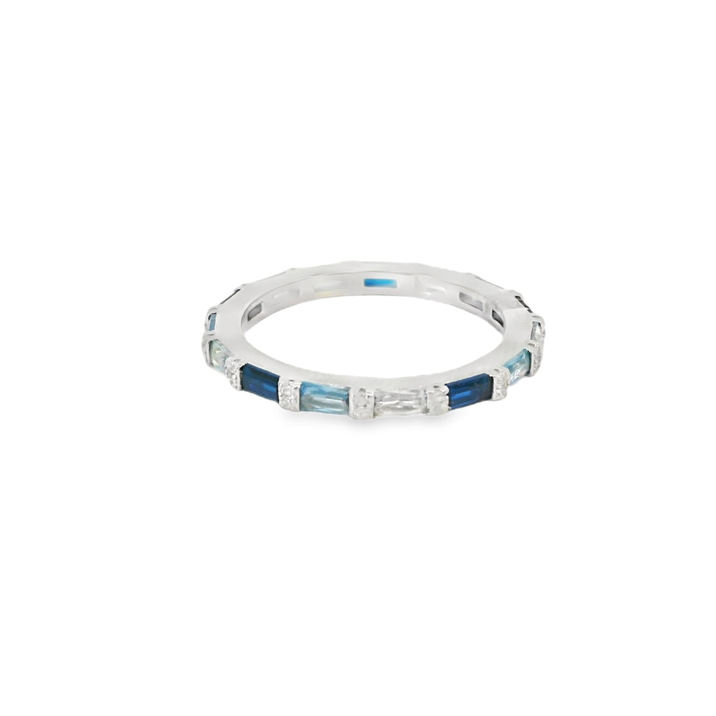 Sapphire Mix Cubic Zirconia Sterling Silver