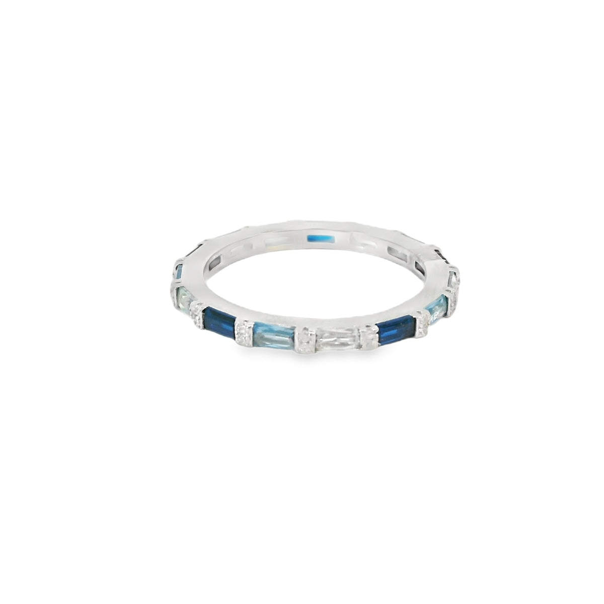 Sapphire Mix Cubic Zirconia Sterling Silver