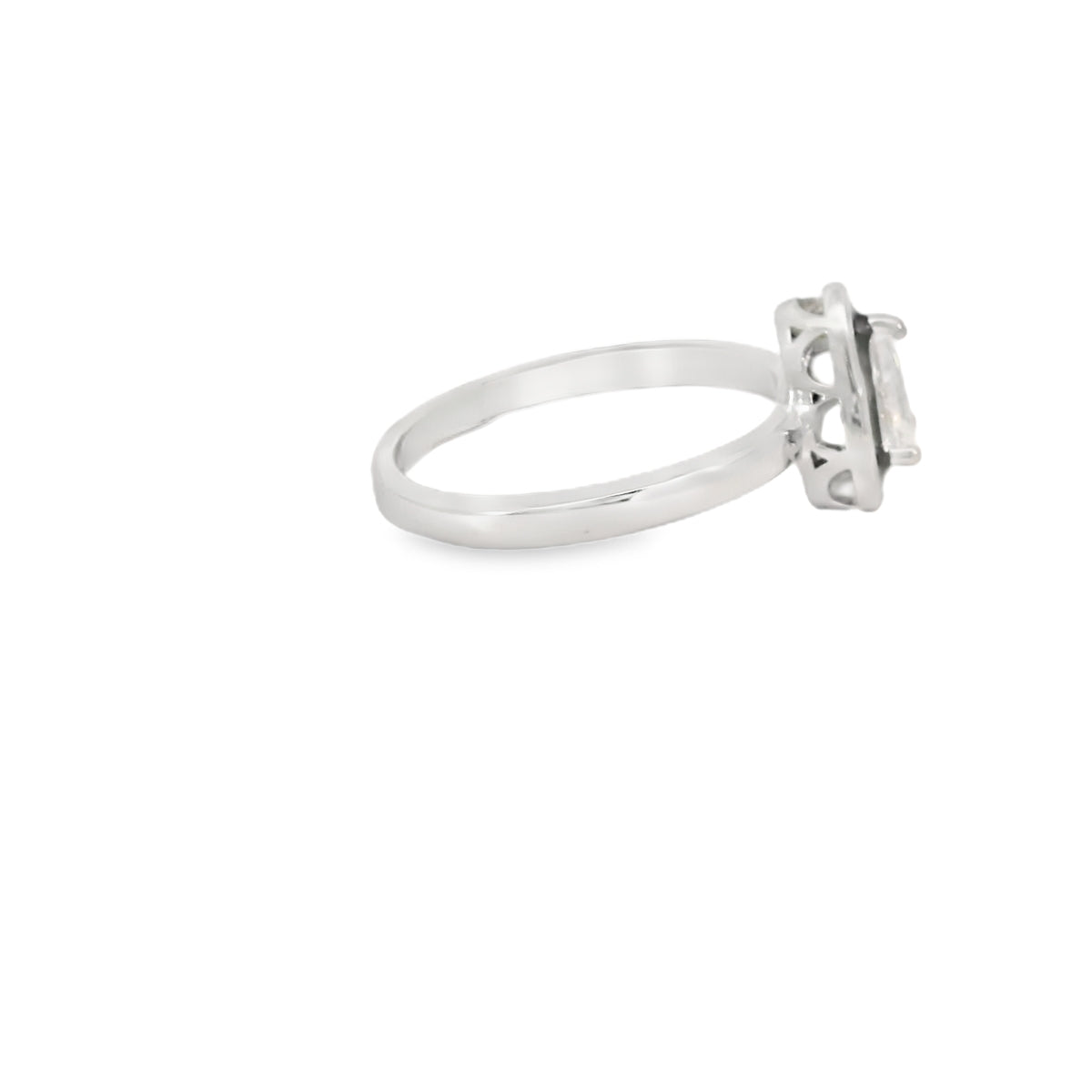 Tear Drop Cubic Zirconia Sterling Silver Ring