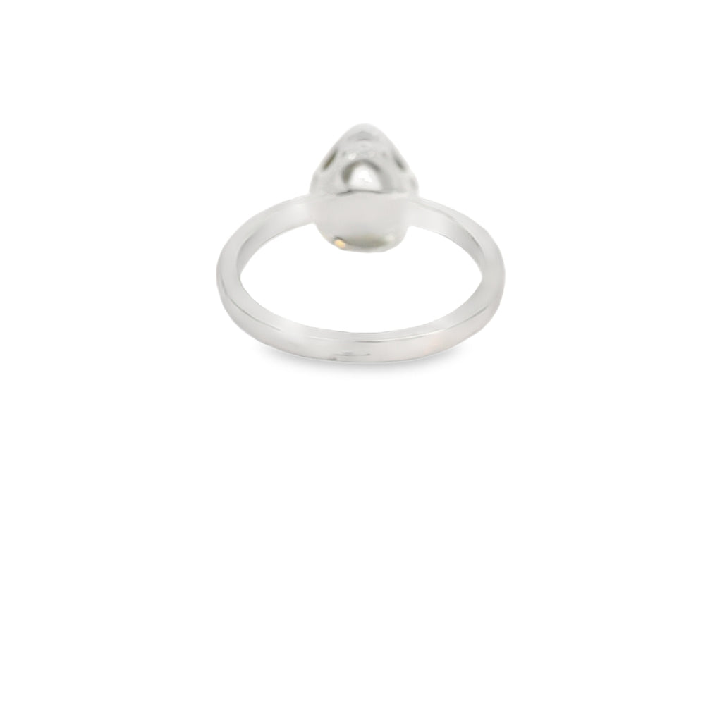 Tear Drop Cubic Zirconia Sterling Silver Ring