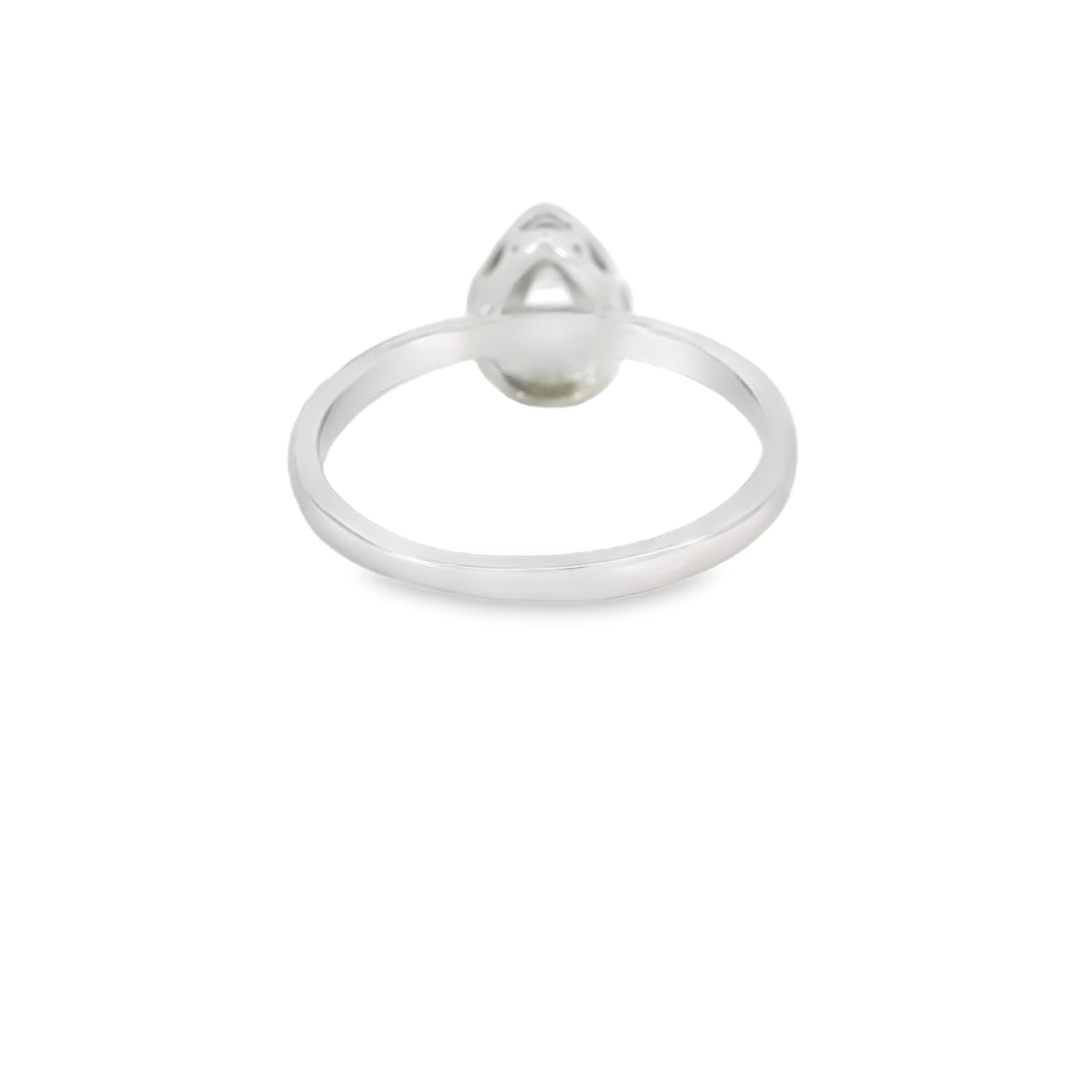 Cubic Zirconia Tear Drop With Blue Enamel Ring